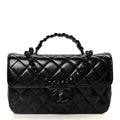 Lambskin Quilted Small Coco Pop Top Handle Flap So Black
