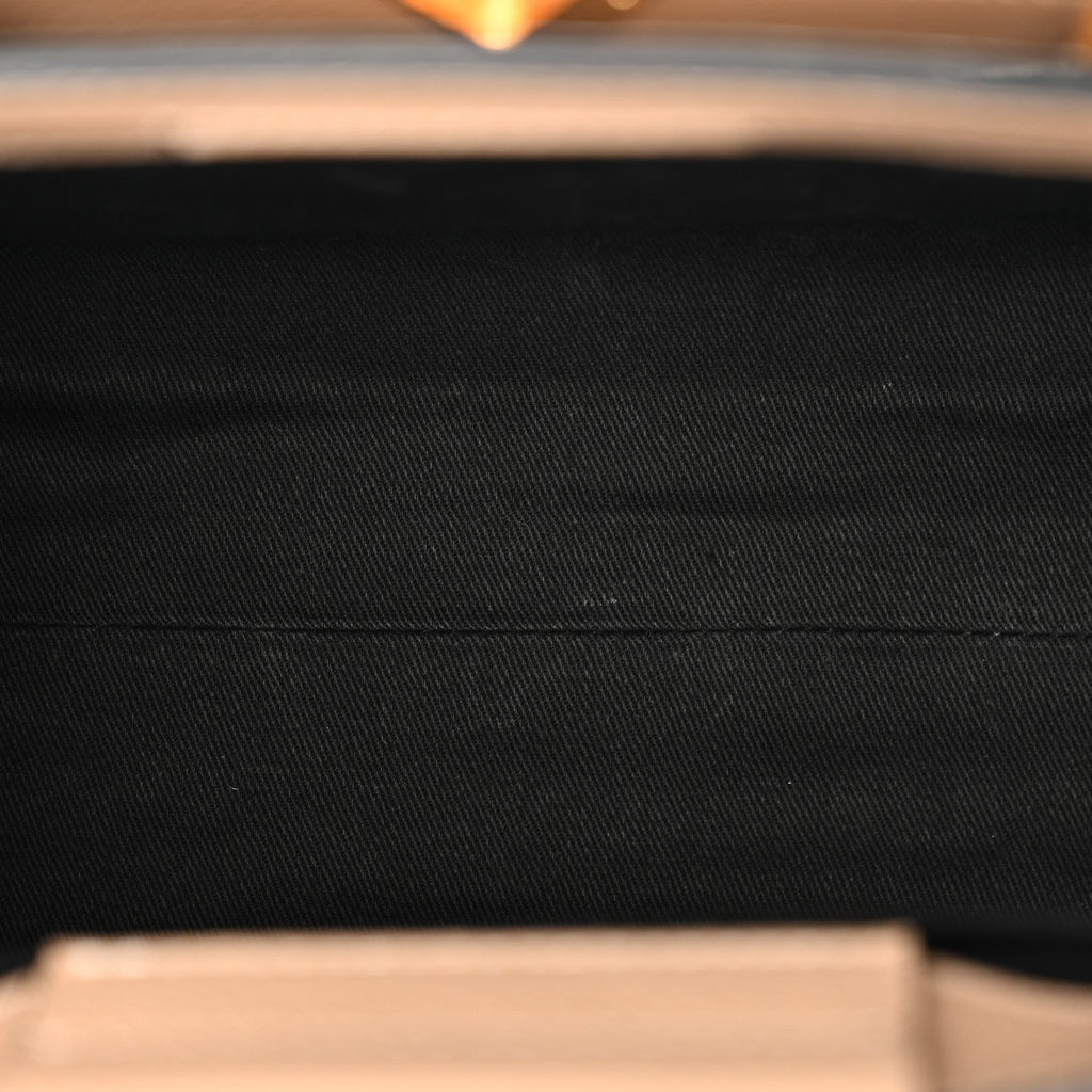 Grainy Calfskin Virtus Top Handle Tote Beige