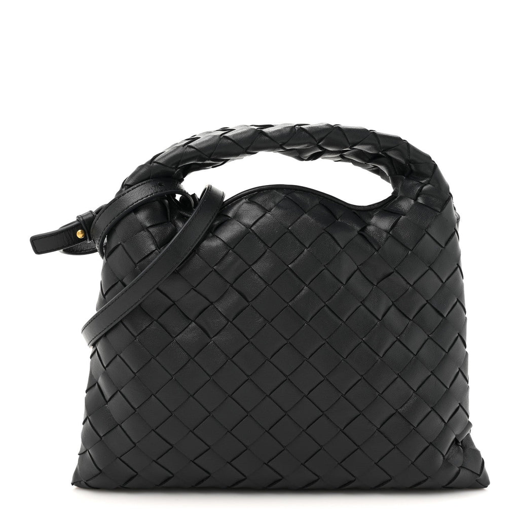 Calfskin Intrecciato Mini Hop Black