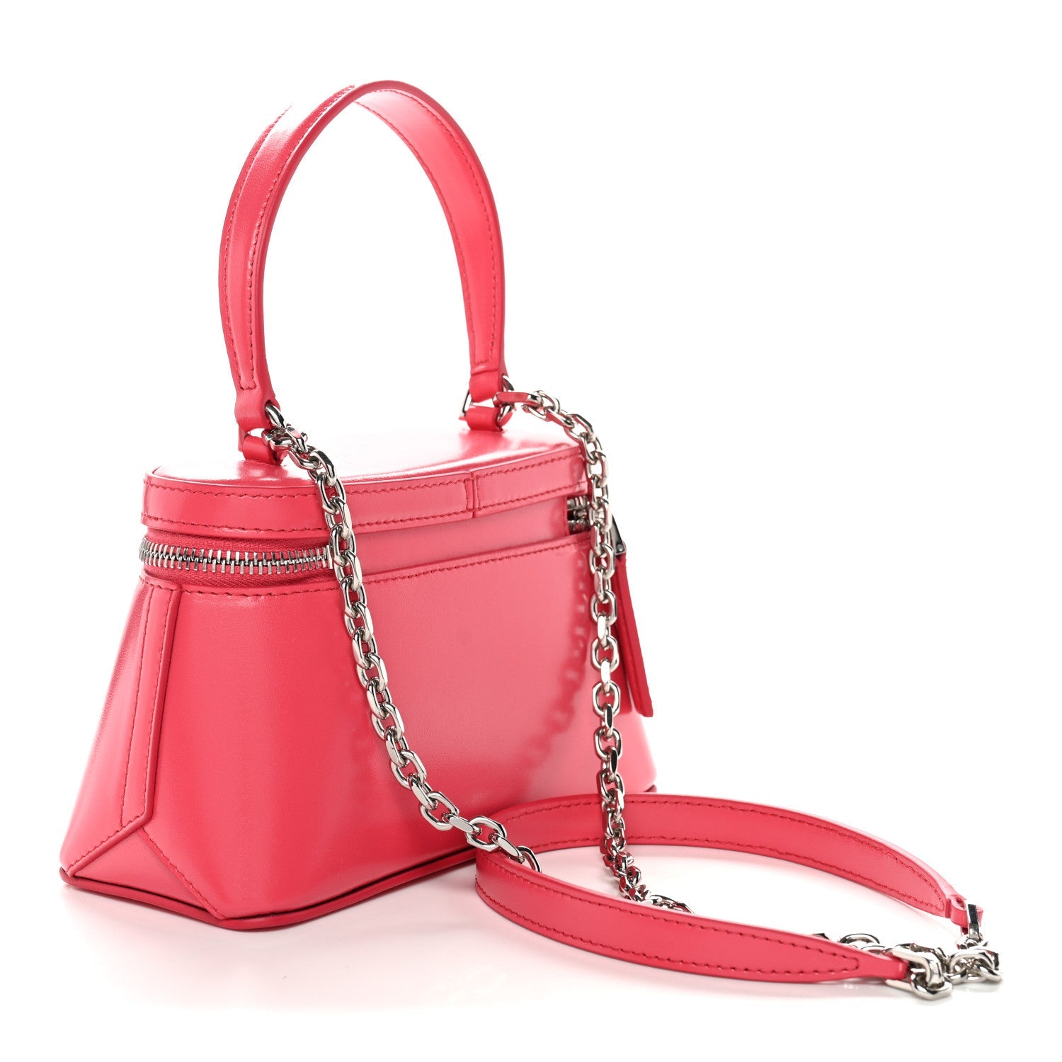 Box Calfskin Antigona Vanity Bag With Chain Neon Pink