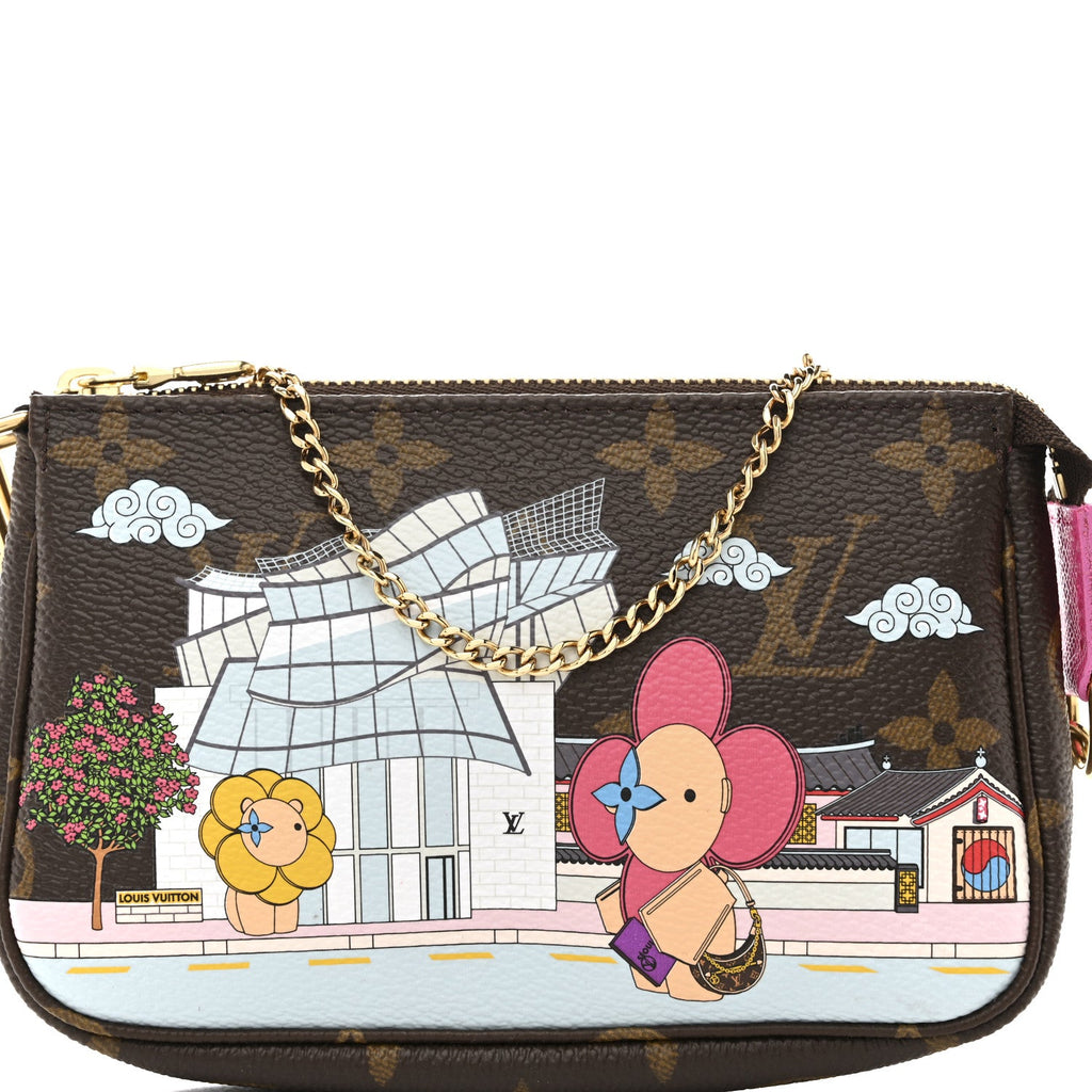 Monogram 2022 Christmas Animation Seoul Mini Pochette Accessories Fuchsia