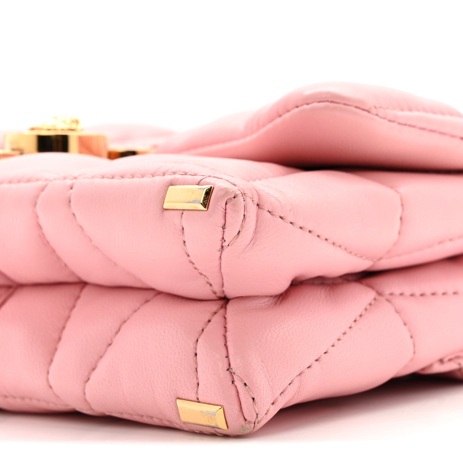 Lambskin Quilted Mini Kleio Crossbody Bag Light Pink