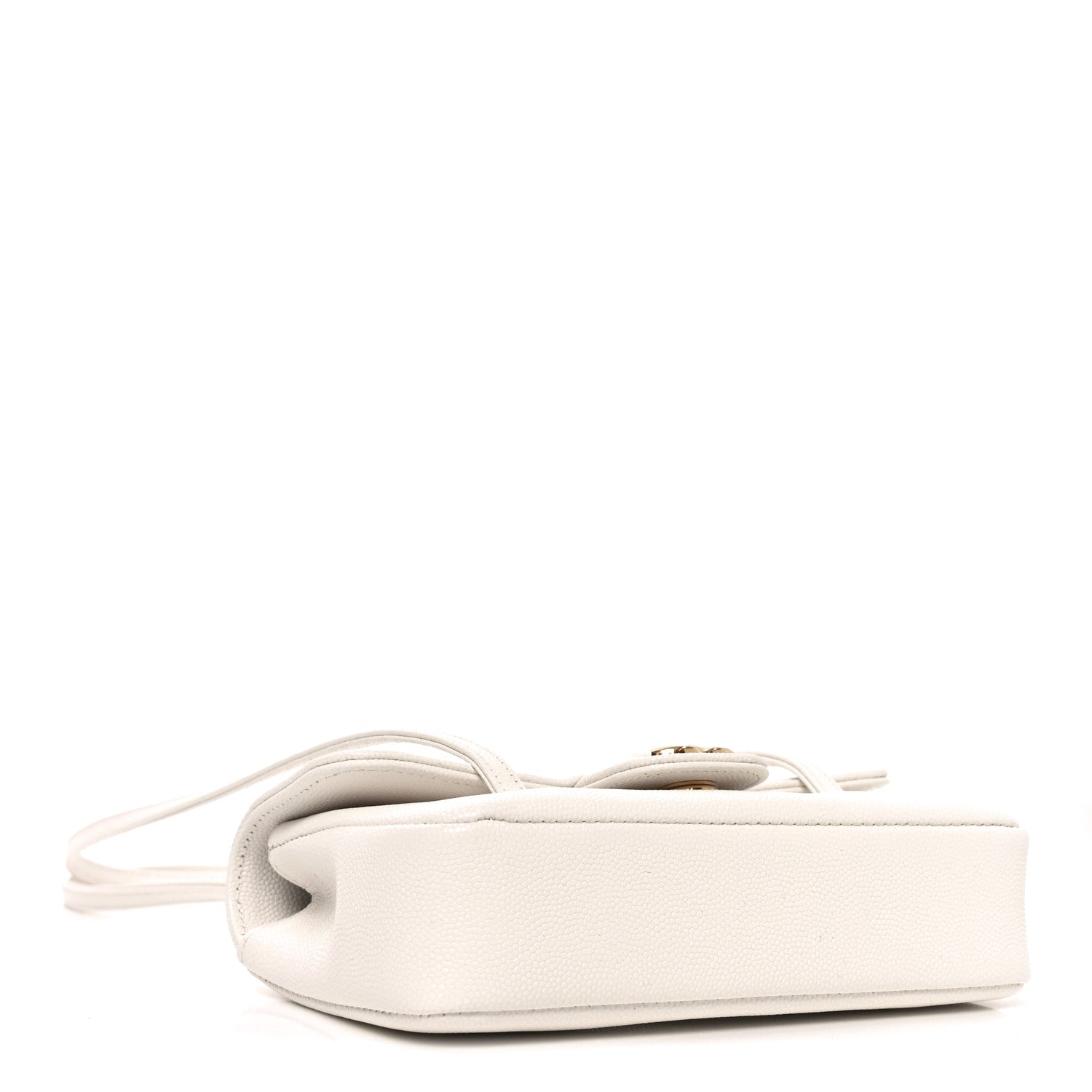 Shiny Caviar Mini Preppy Coco Shoulder Bag White