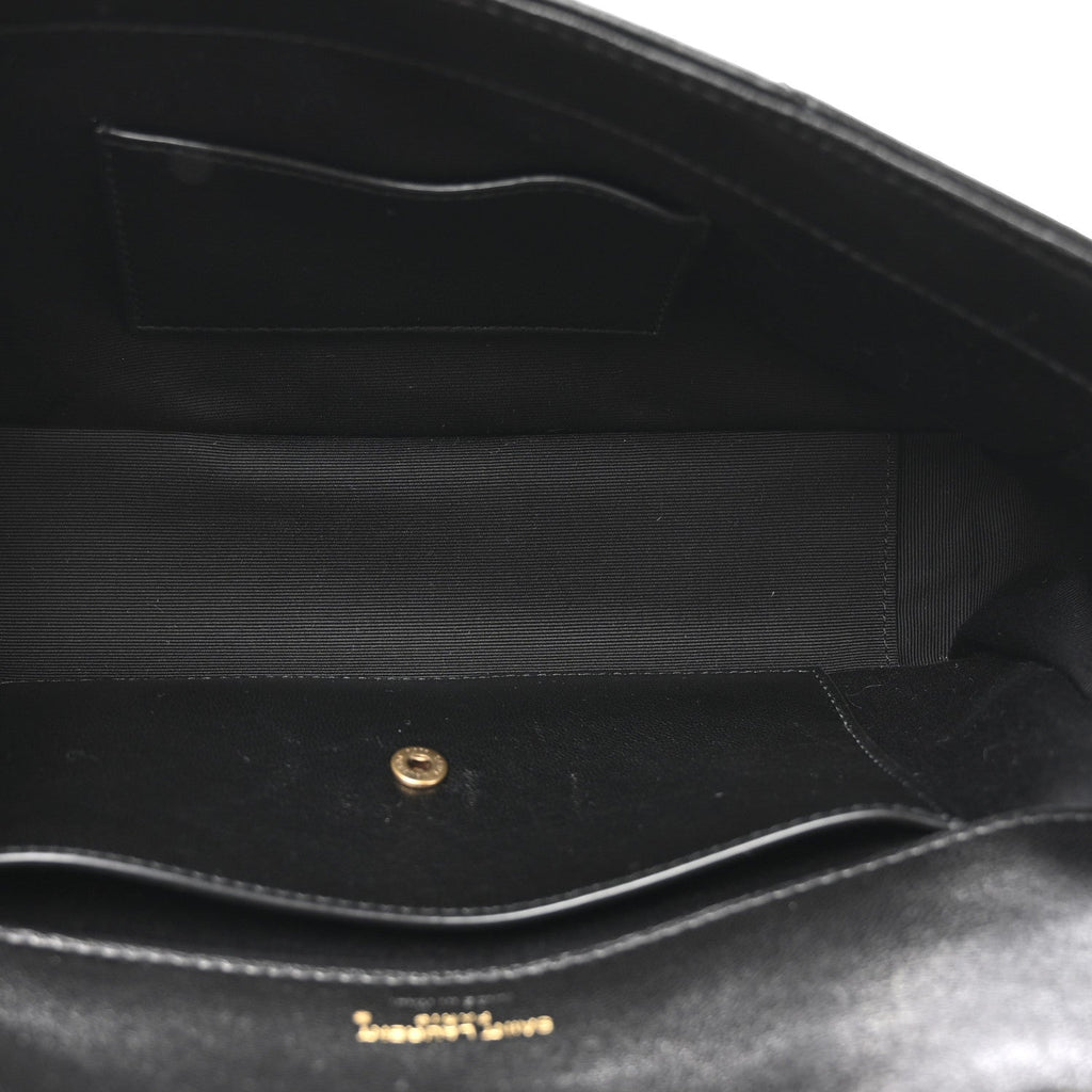 Lambskin Chevron Quilted Small Loulou Black