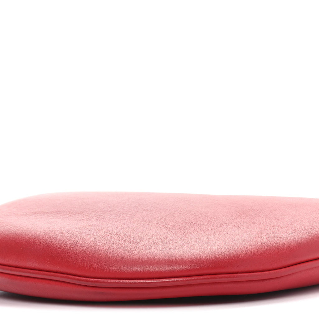 Vitello Grace Suede Small Croissant Hobo Rosso inale