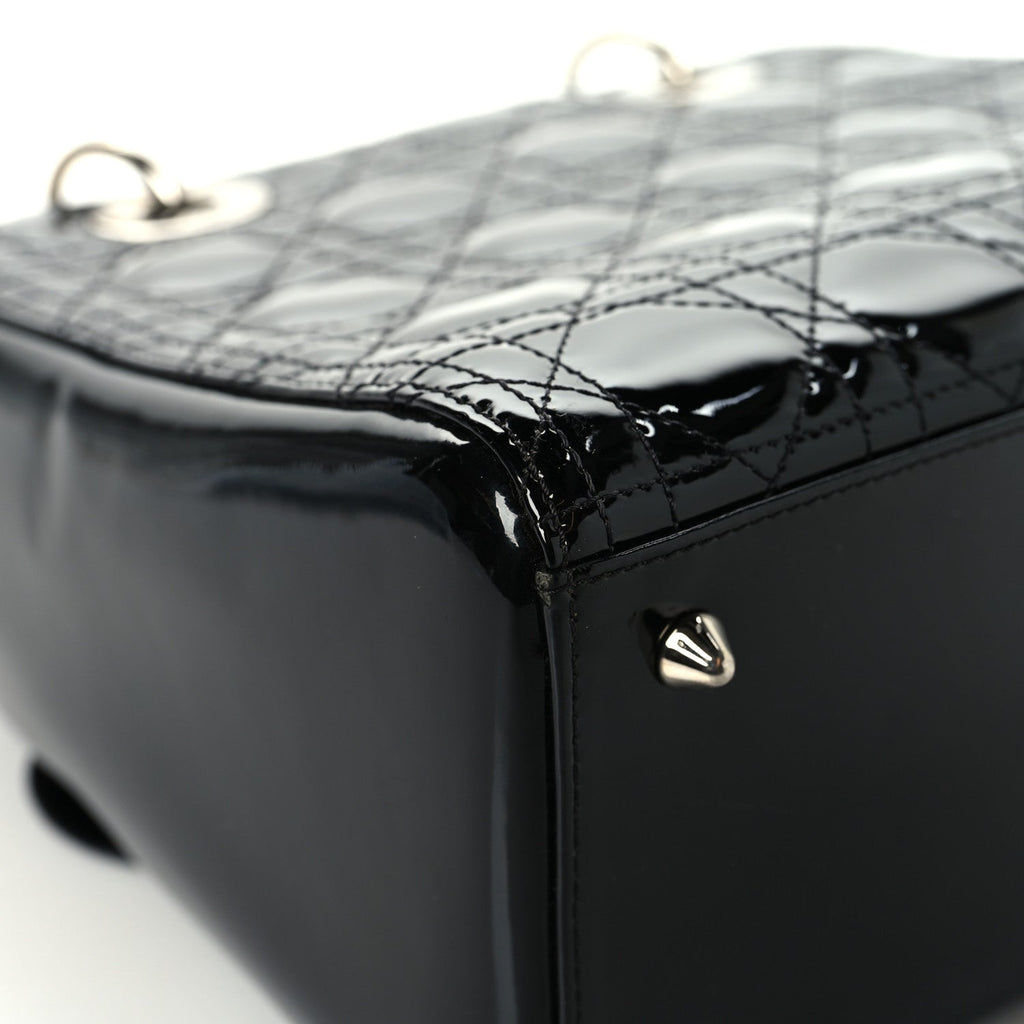 Patent Cannage Medium Lady Dior Black