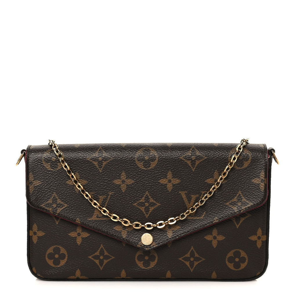 Monogram Pochette Felicie Chain Wallet Fuchsia