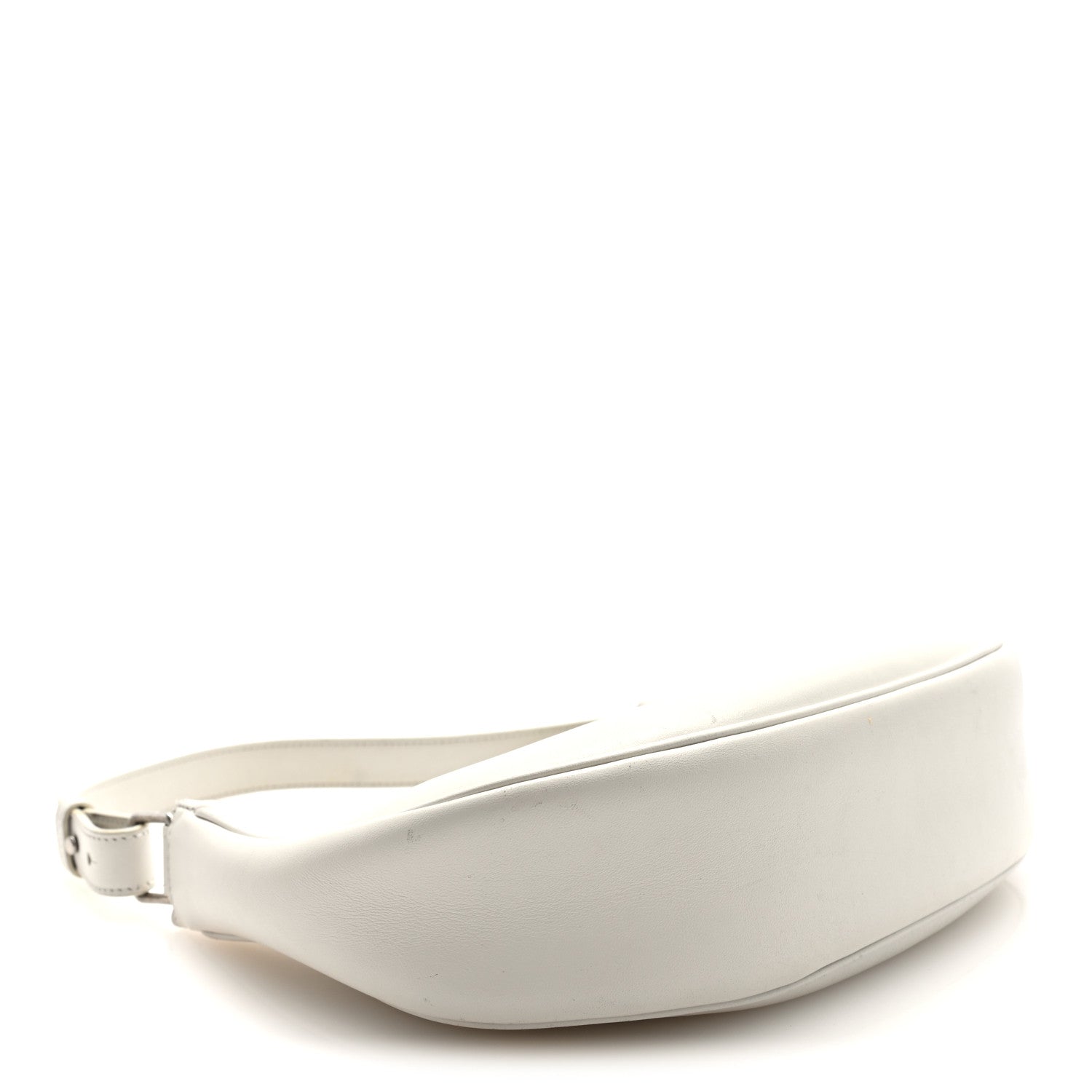 Smooth Calfskin Ava Logo Shoulder Bag White