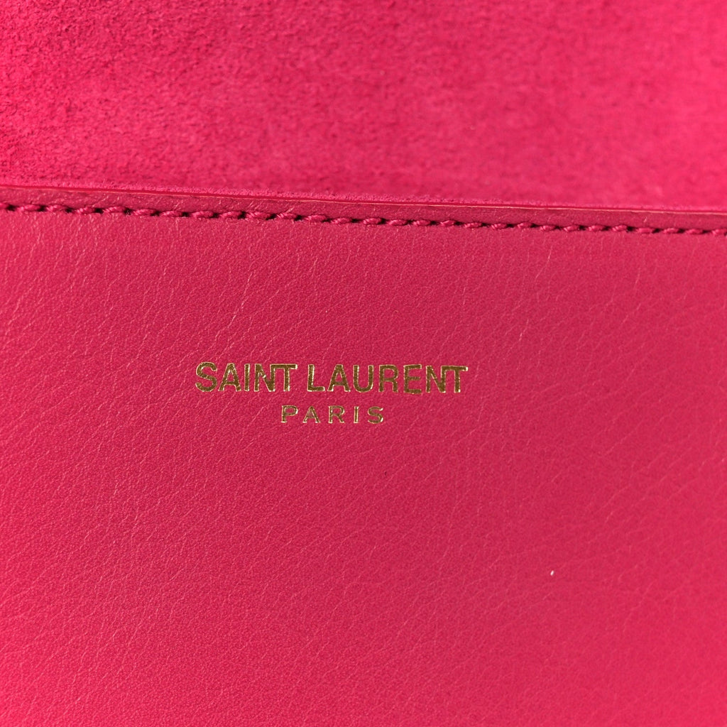 Calfskin Classic Y Ligne Clutch Fuchsia