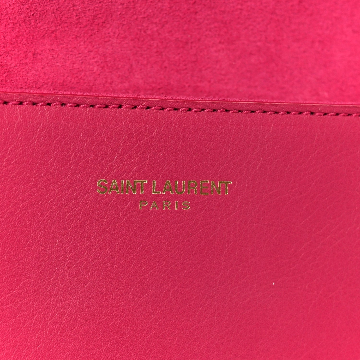 Calfskin Classic Y Ligne Clutch Fuchsia