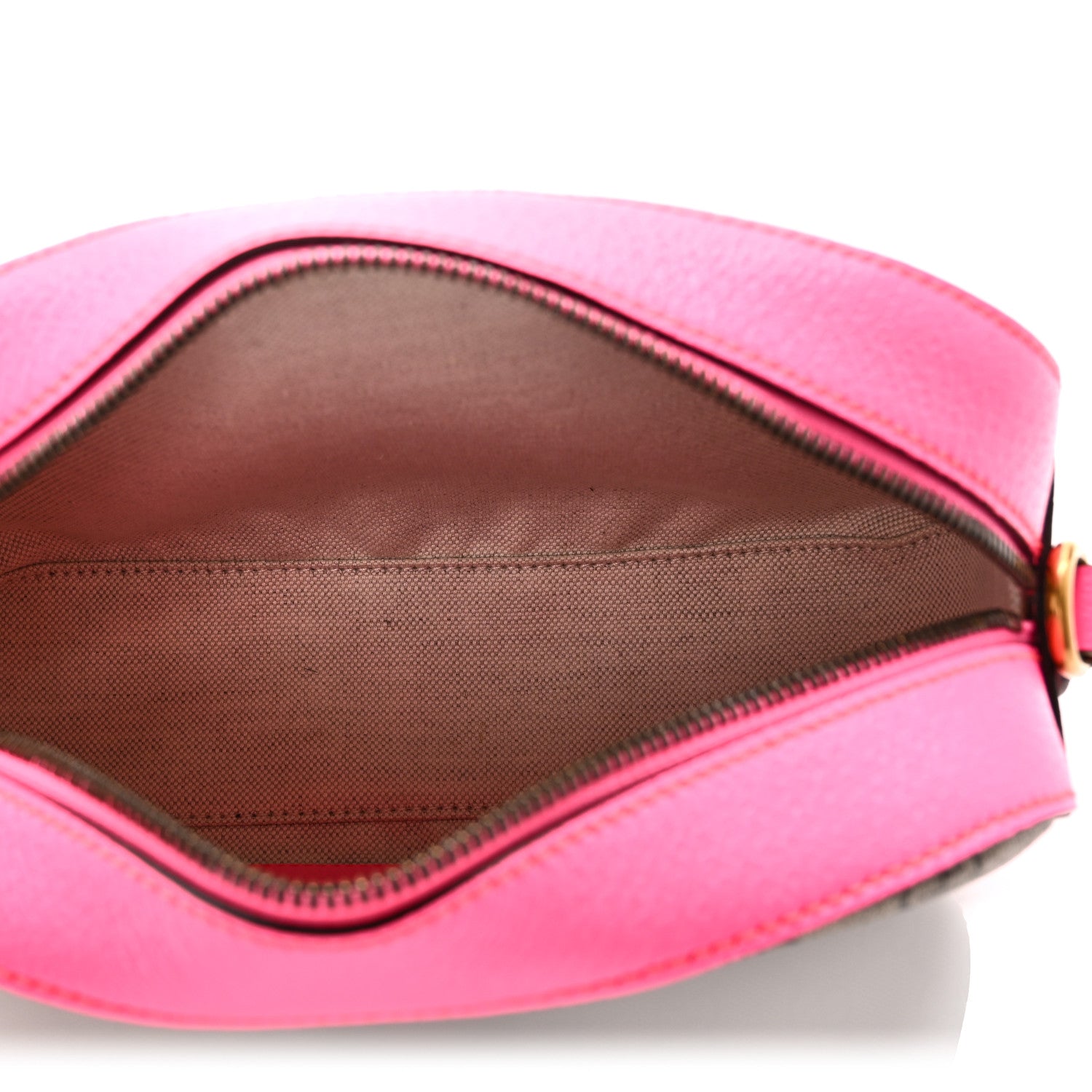 GG Supreme Monogram Textured Dollar Calfskin Web Ophidia Small Crossbody Bag Beige Ebony Fuchsia