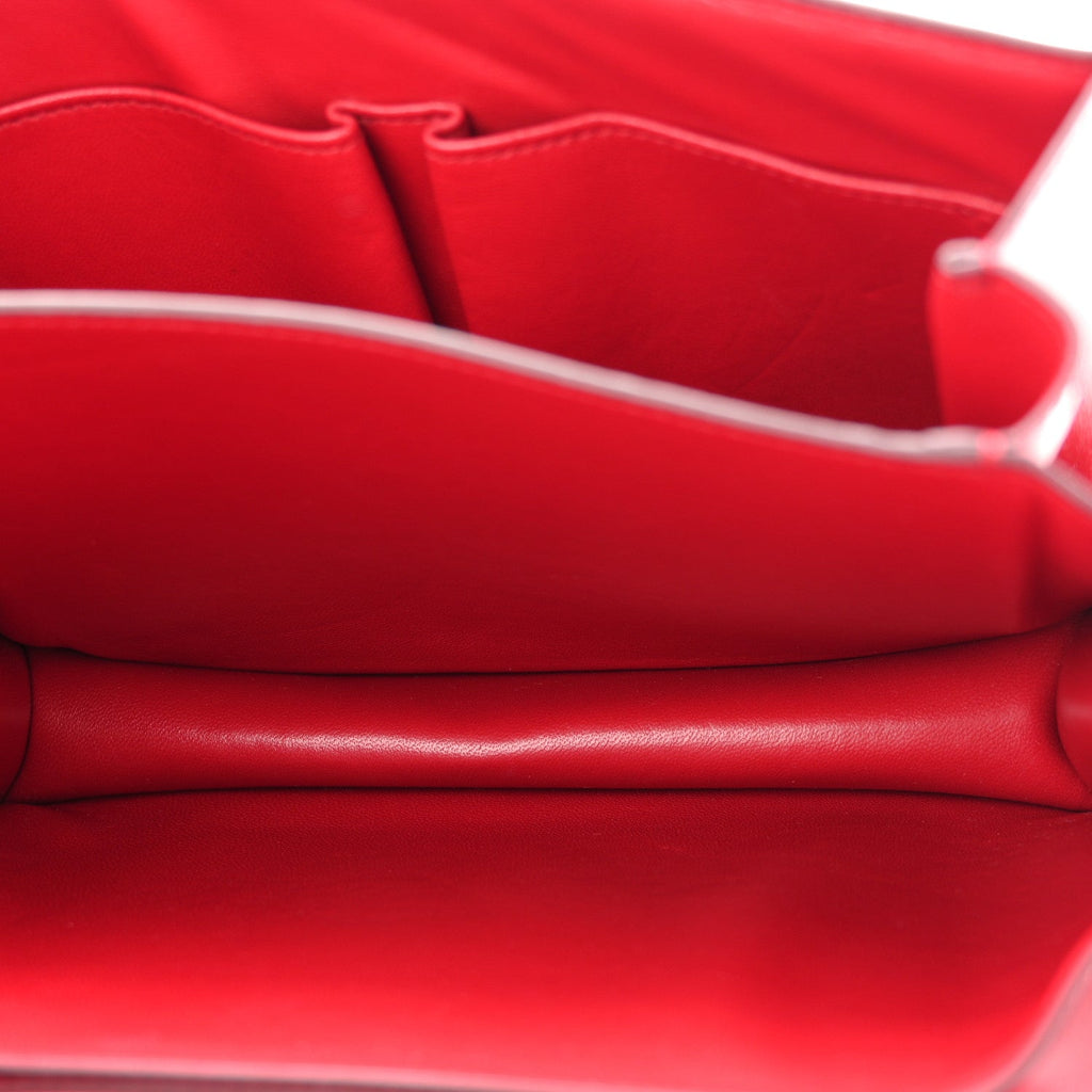 Box Calfskin Medium Classic Box Flap Bag Red