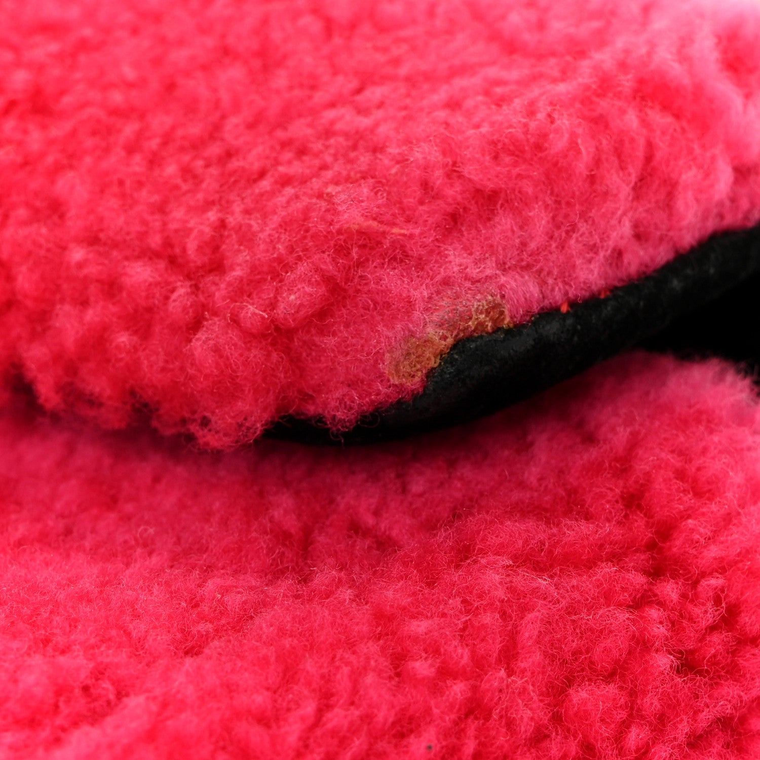 Shearling Nappa Mini Be Baguette Shoulder Bag Fuxia Black