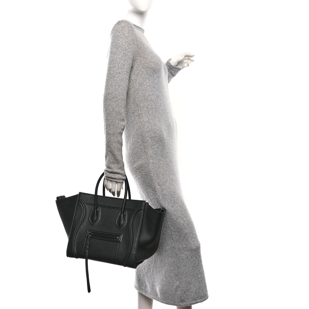 Supple Calfskin Medium Phantom Luggage Black