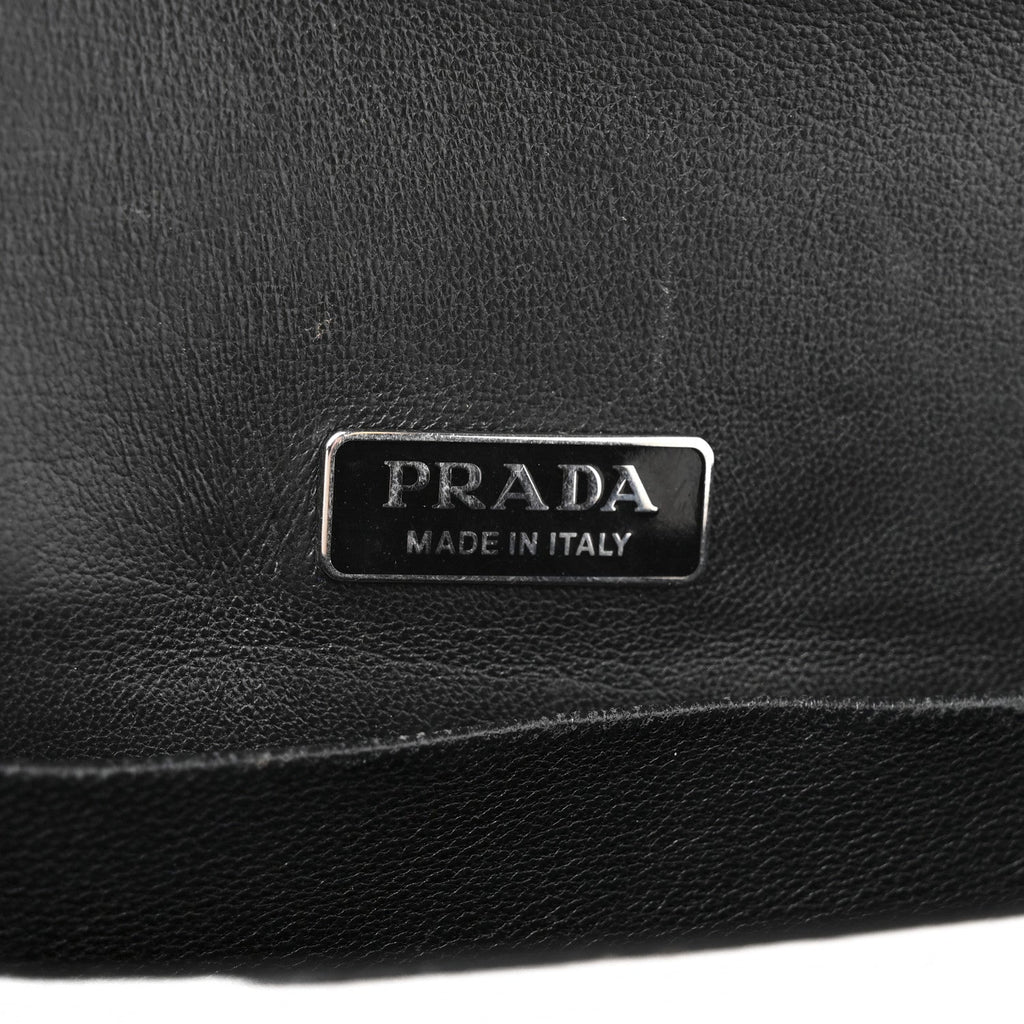 Metallic Vitello Saffiano Cahier Bag Silver Black