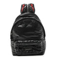 Padded Nylon Small Backpack Black Red