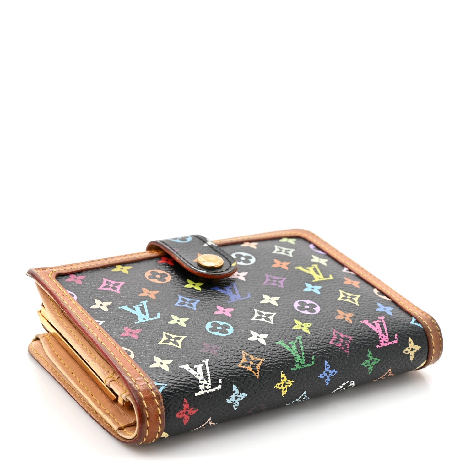 Monogram Multicolor French Purse Wallet Black