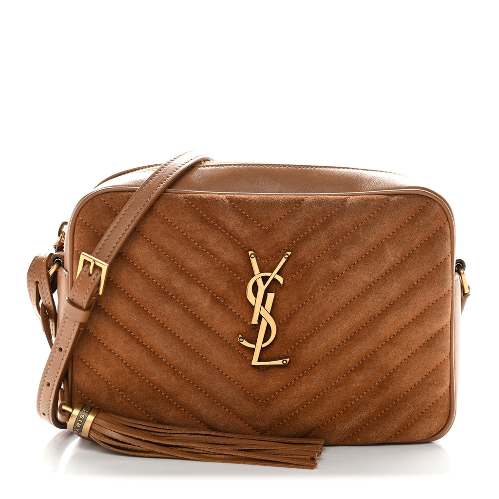 Suede Matelasse Monogram Lou Camera Bag Cinnamon
