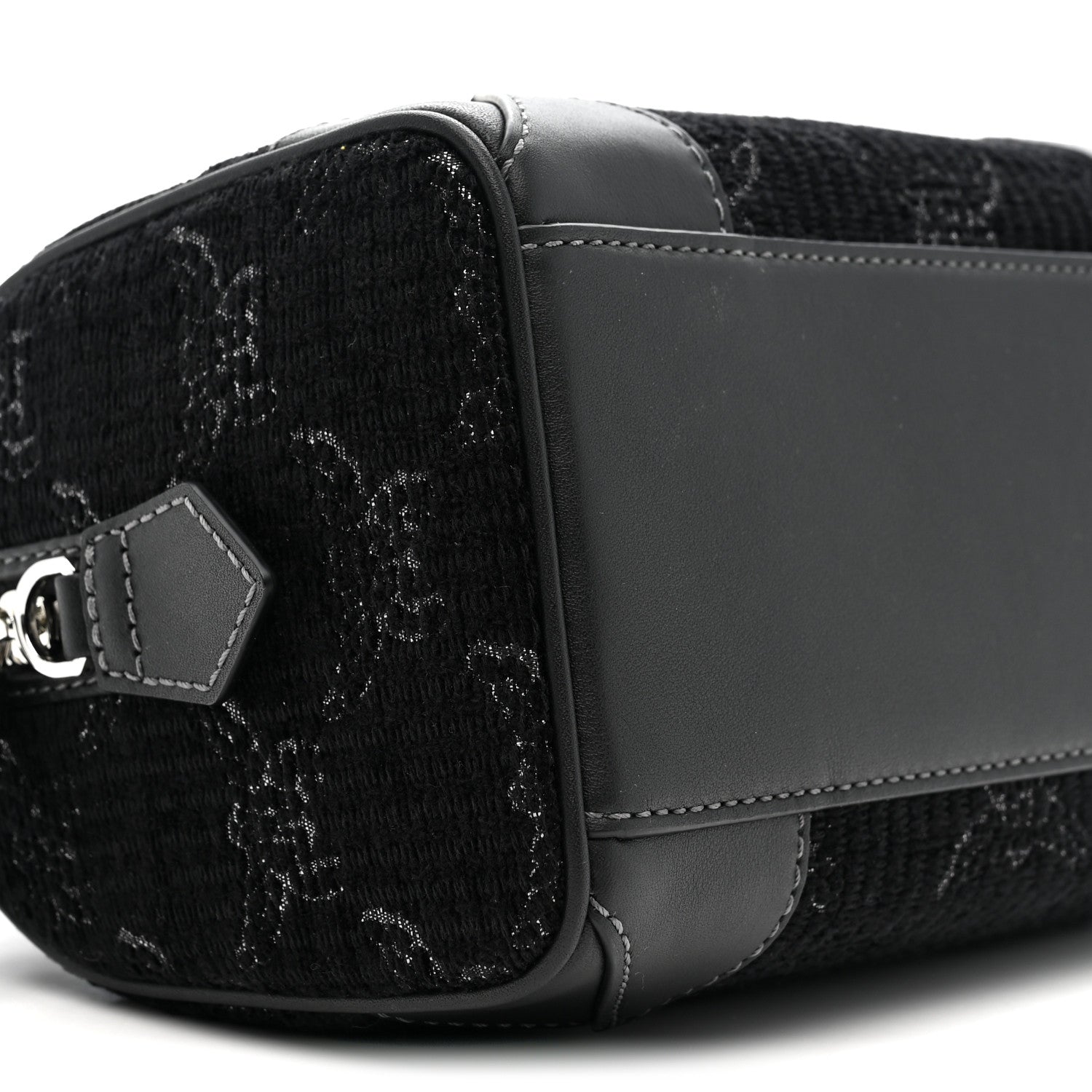 Lauretos Lurex Jacquard Small Ella Boston Bag Black
