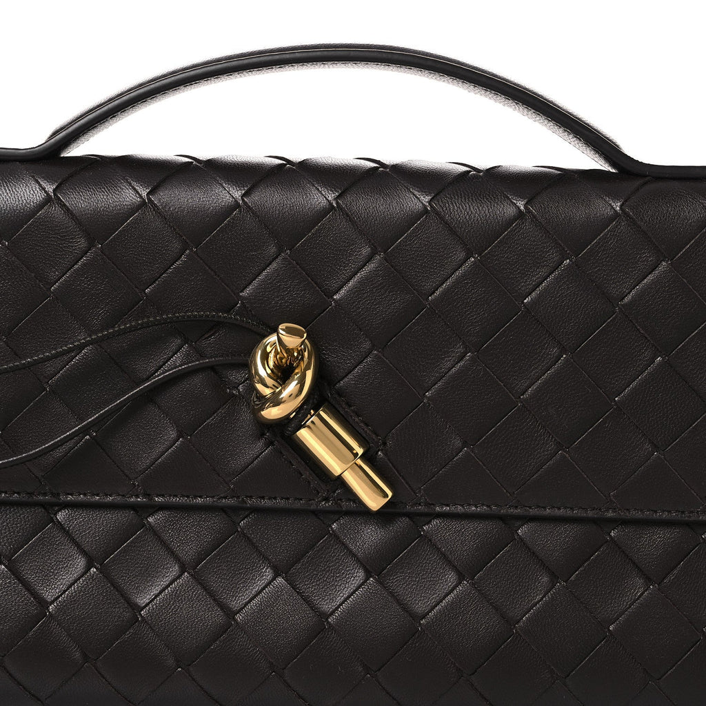 Nappa Intrecciato Long Andiamo Top Handle Clutch Fondant