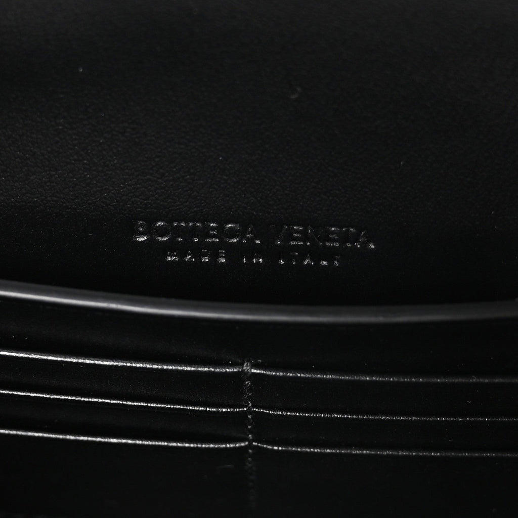 Nappa Intrecciato Long Andiamo Top Handle Clutch Black