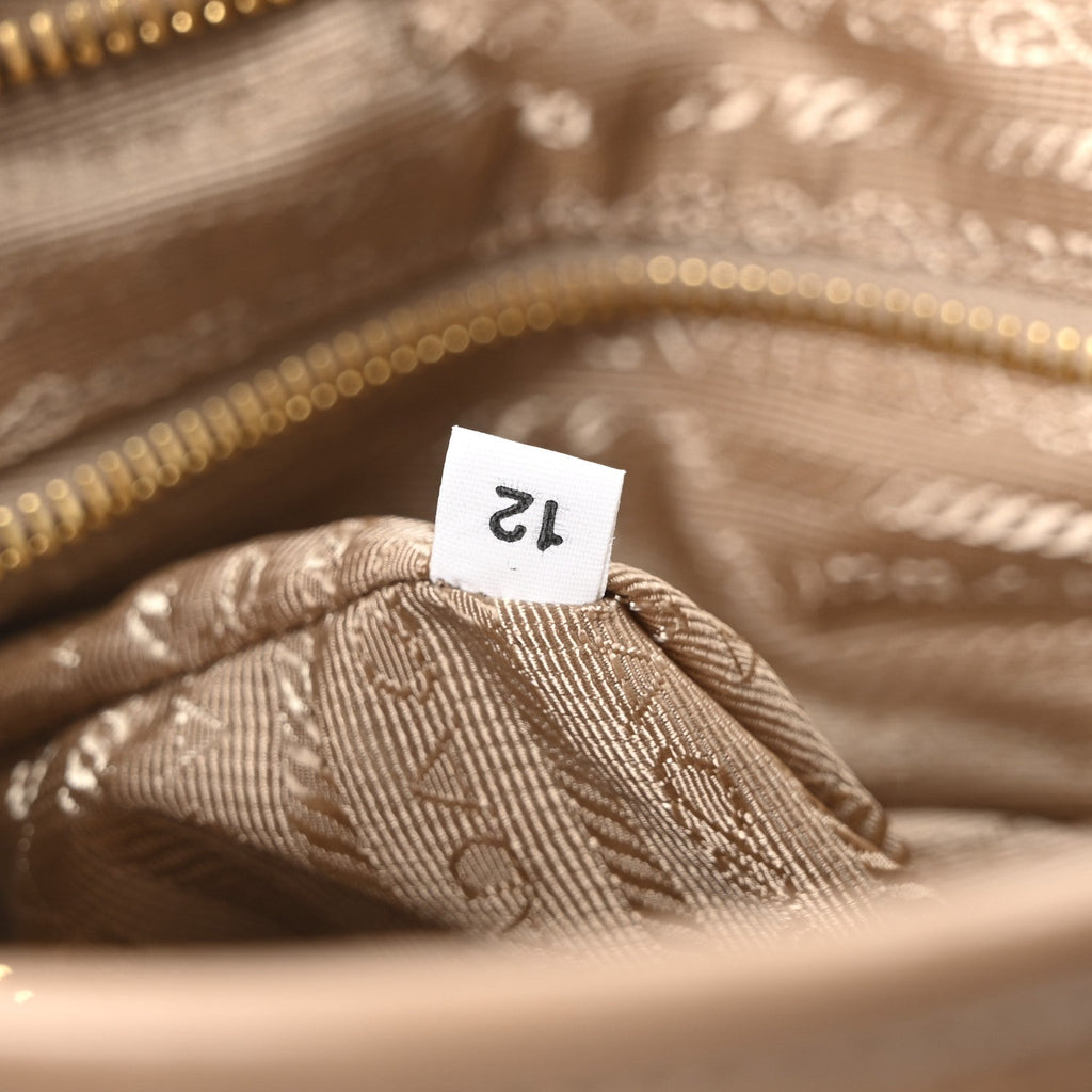Glossy Calfskin Triangle Medium Bonnie Shoulder Bag Cameo