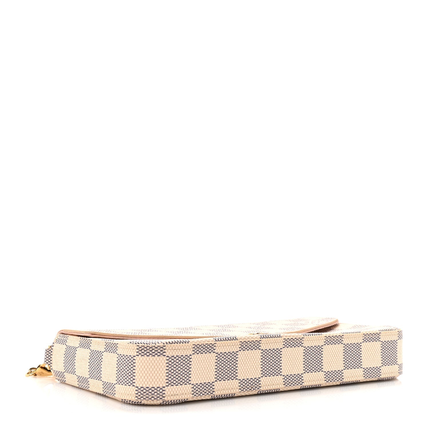 Damier Azur Pochette Felicie Chain Wallet Rose Ballerine