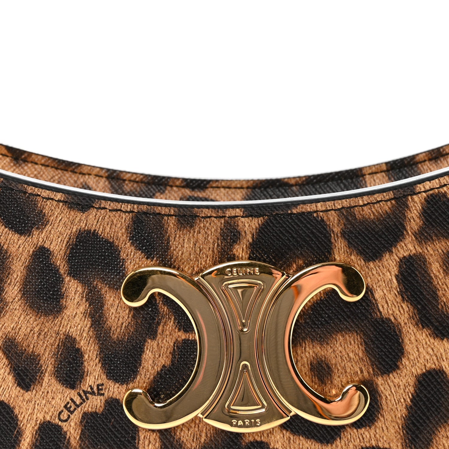 Canvas Calfskin Medium Tilly Triomphe Shoulder Bag Leopard