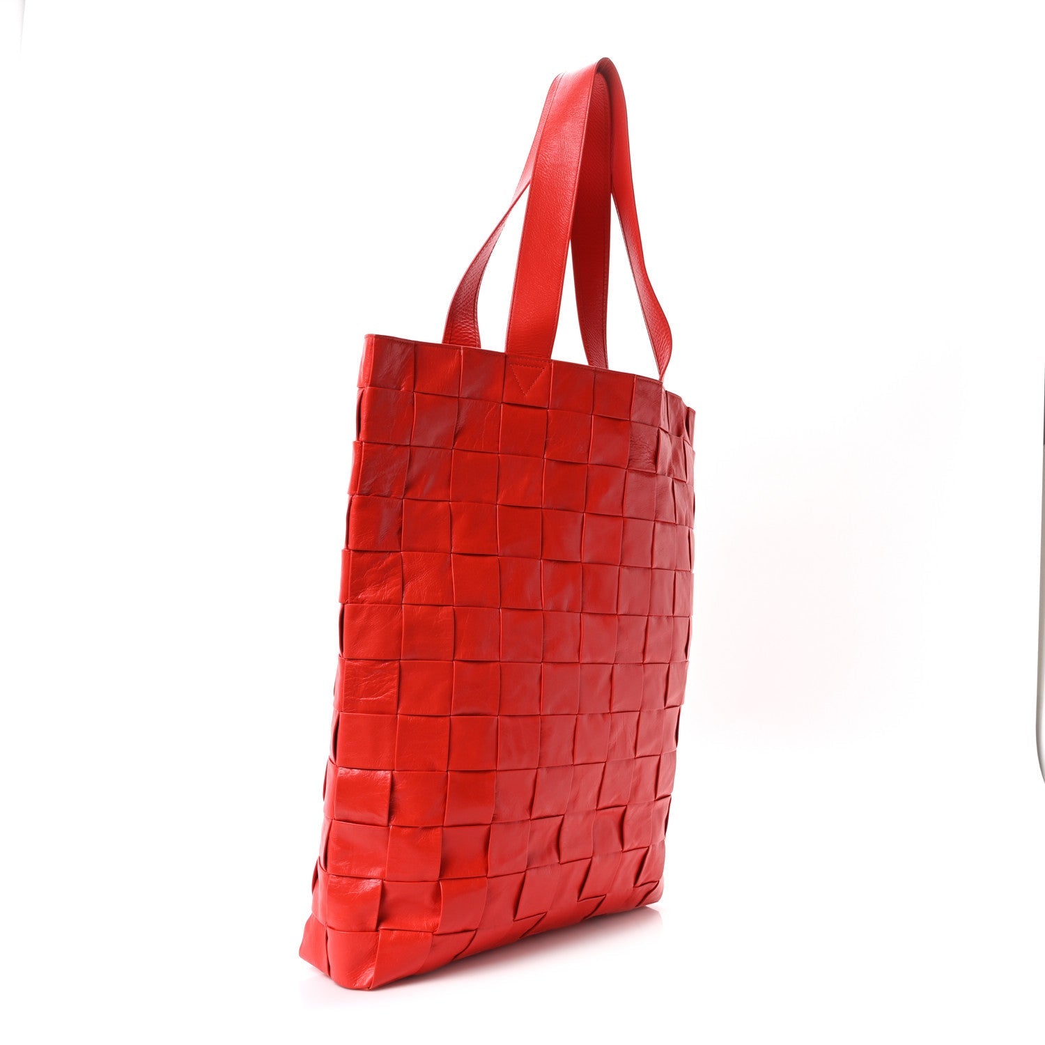 Calfskin Maxi Intrecciato Cassette Tote Tomato