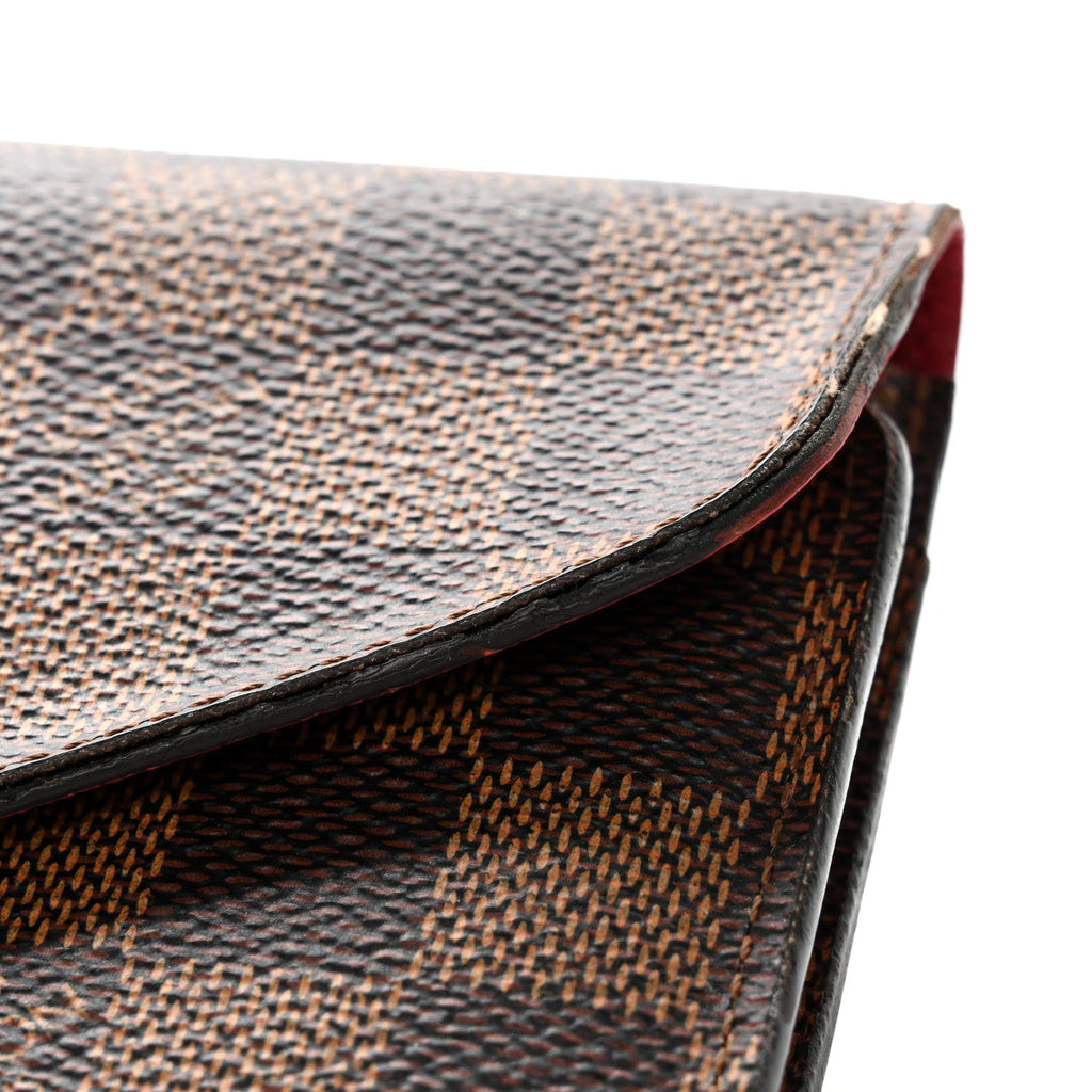 Damier Ebene Josephine Wallet Red