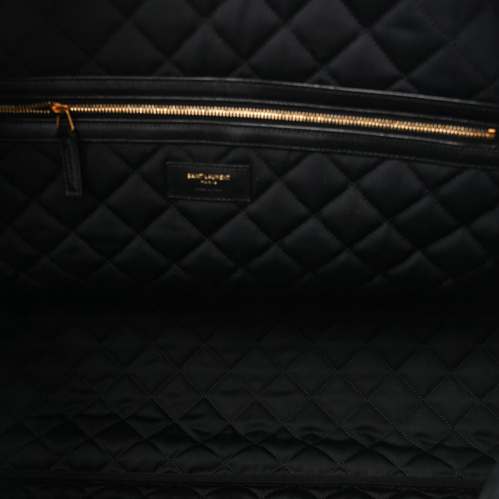 Calfskin Quilted ES Giant Travel Bag Black