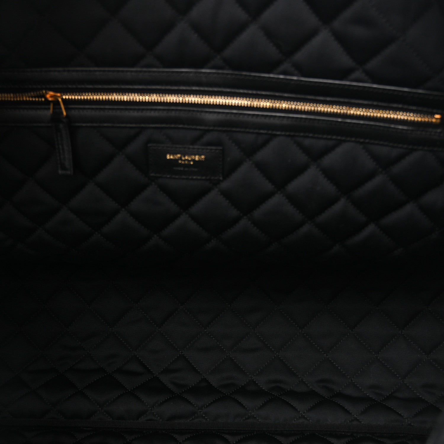 Calfskin Quilted ES Giant Travel Bag Black