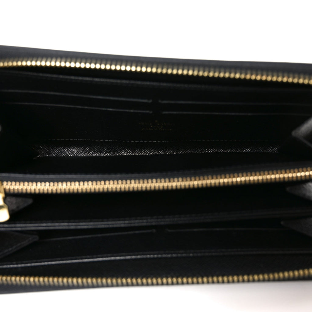 Calfskin Colored Monogram Zippy Wallet Blue Black
