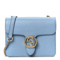 Dollar Calfskin Small Interlocking G Shoulder Bag Mineral Blue