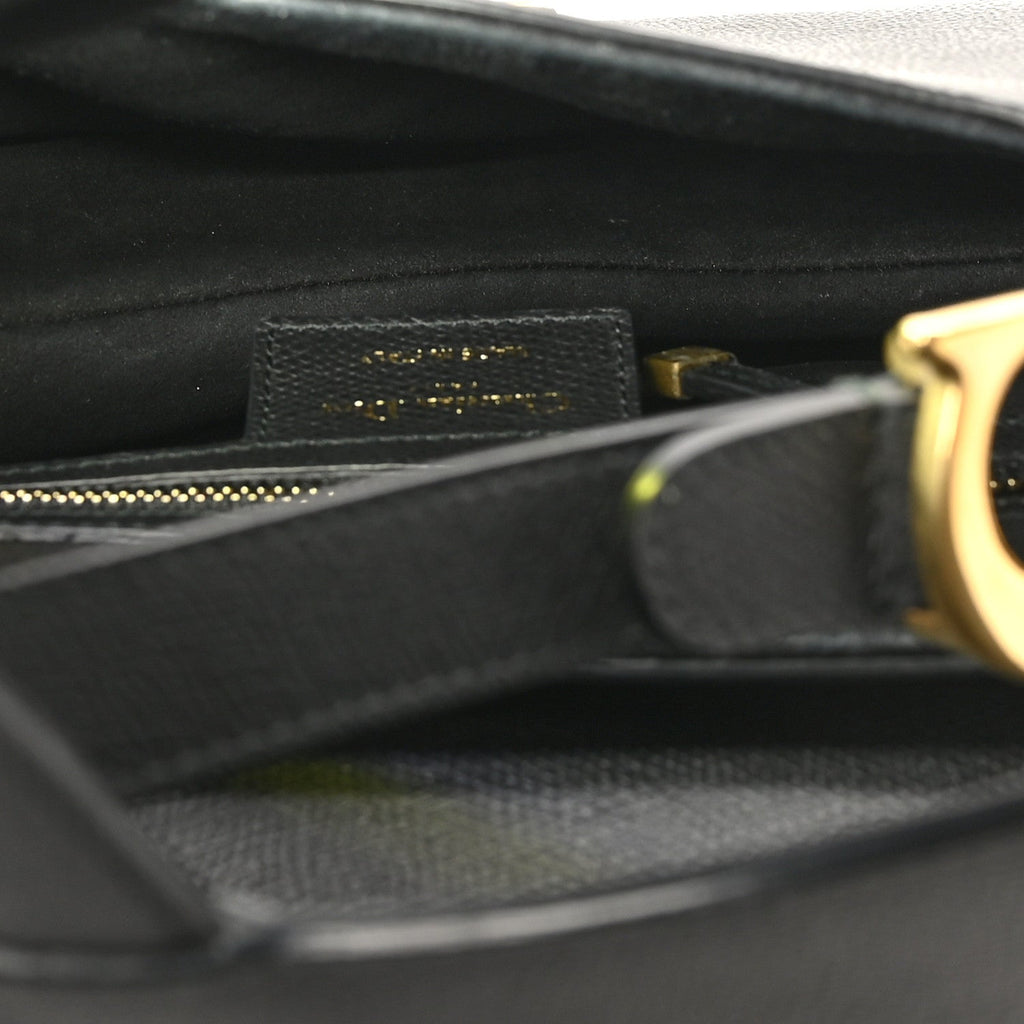 Grained Calfskin Saddle Bag Black