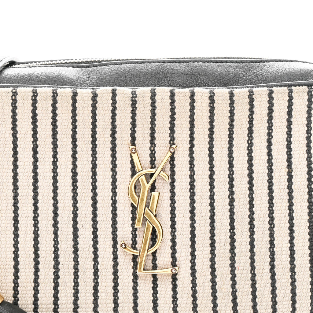 Canvas Calfskin Monogram Lou Camera Bag Black Grey Cream