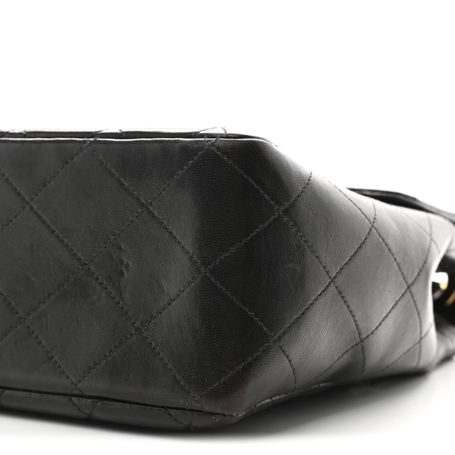 Lambskin Quilted XL Jumbo Single Flap Black