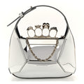 Metallic Jeweled Mini Hobo Bag Silver