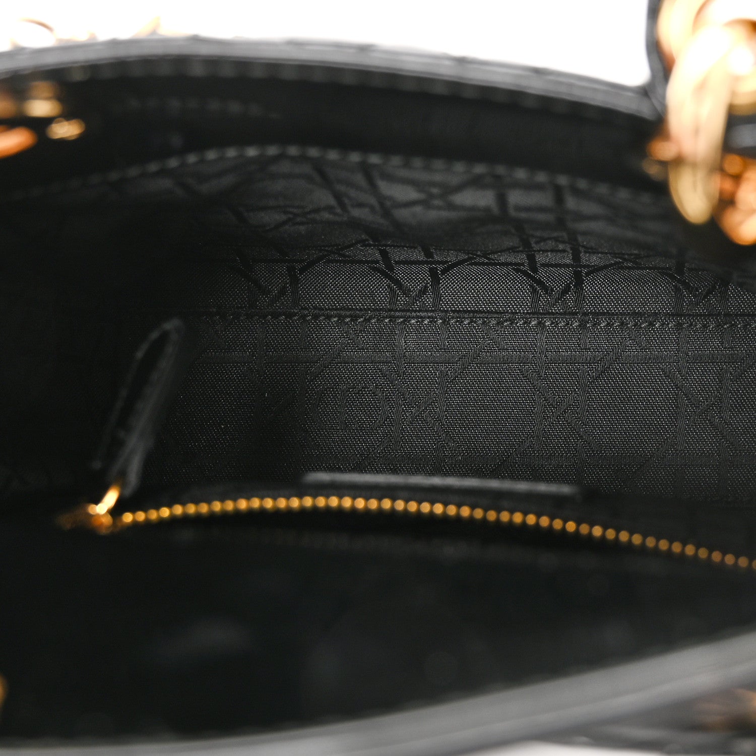 Patent Cannage Mini Lady Dior Black