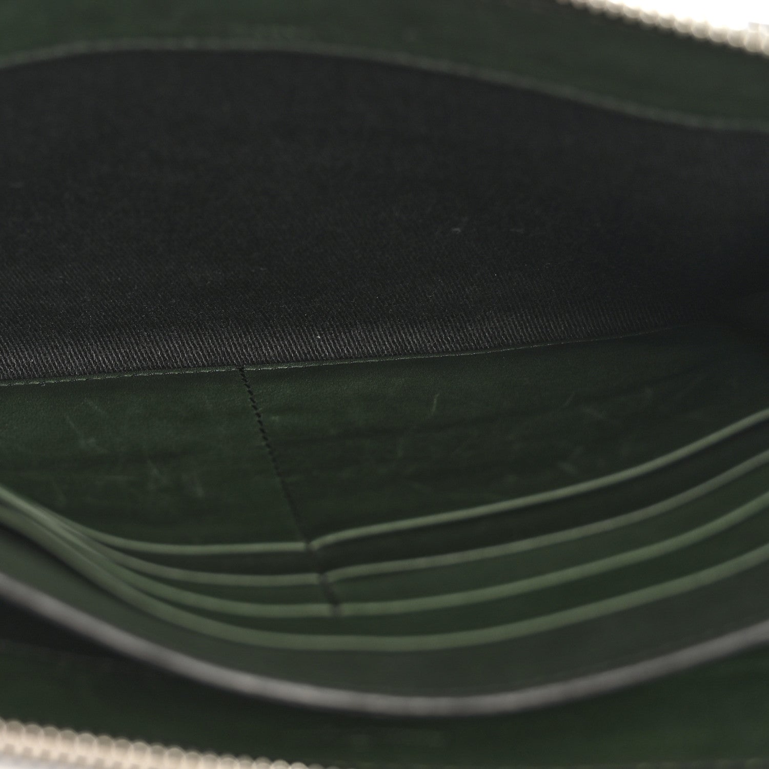 Calfskin Gancini Embossed Wristlet Clutch Dark Green