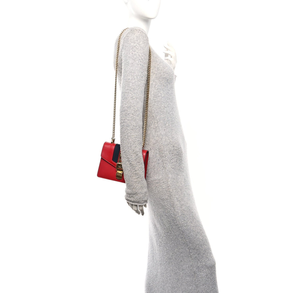 Calfskin Mini Sylvie Chain Shoulder Bag Hibiscus Red