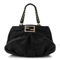Crinkled Lambskin Mia Tote Black