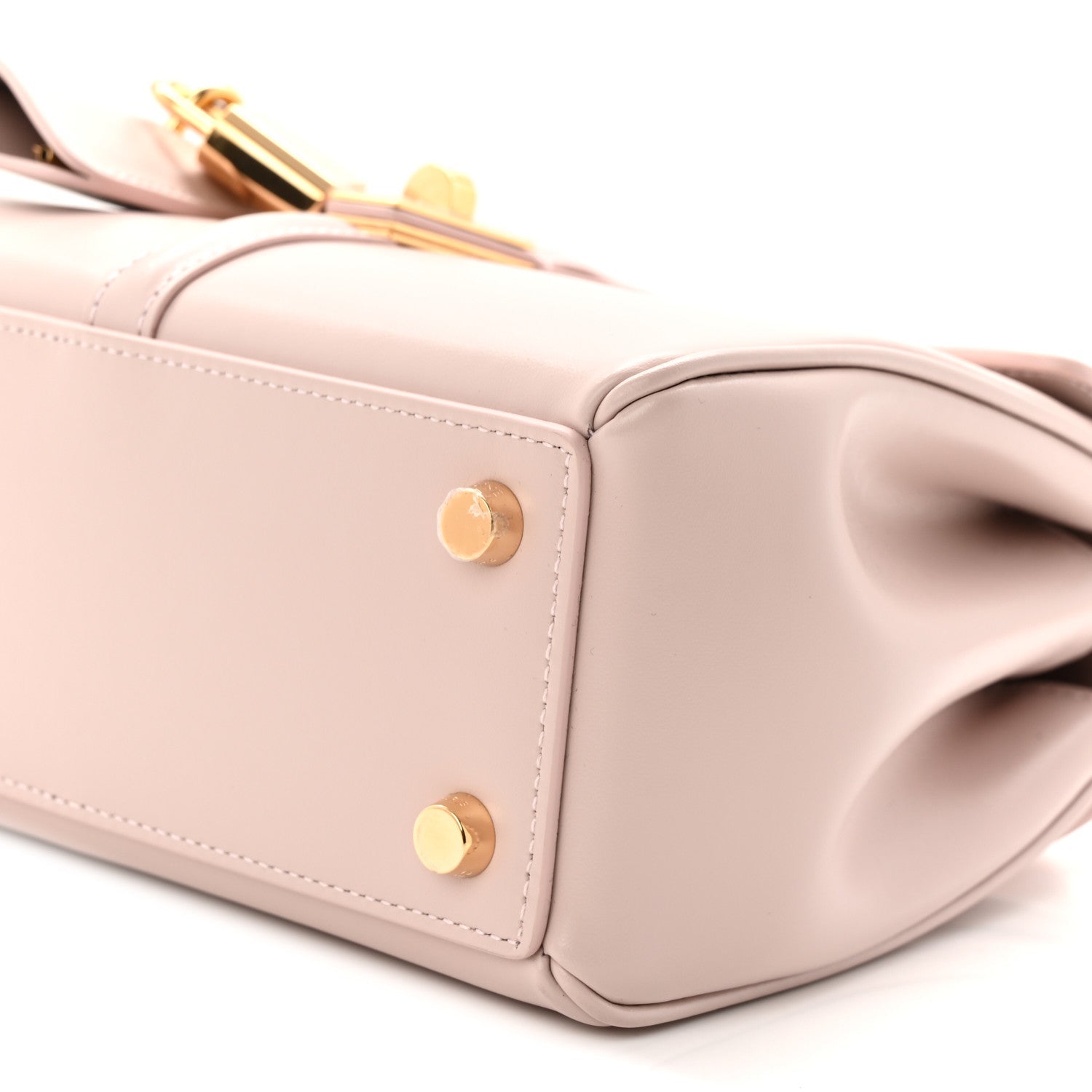 Satinated Calfskin Mini 16 Top Handle Bag Bleached Pink