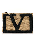 Raffia Viva Superstar Clutch Naturale Black