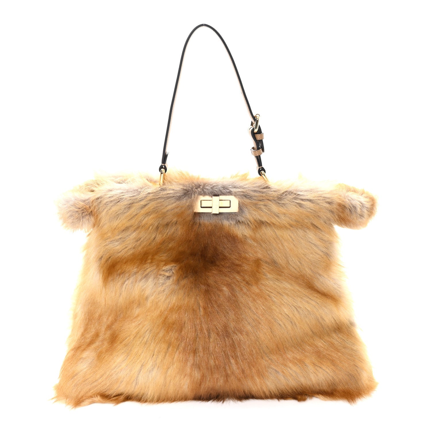 Shearling Suede Large Soft Peekaboo Beige