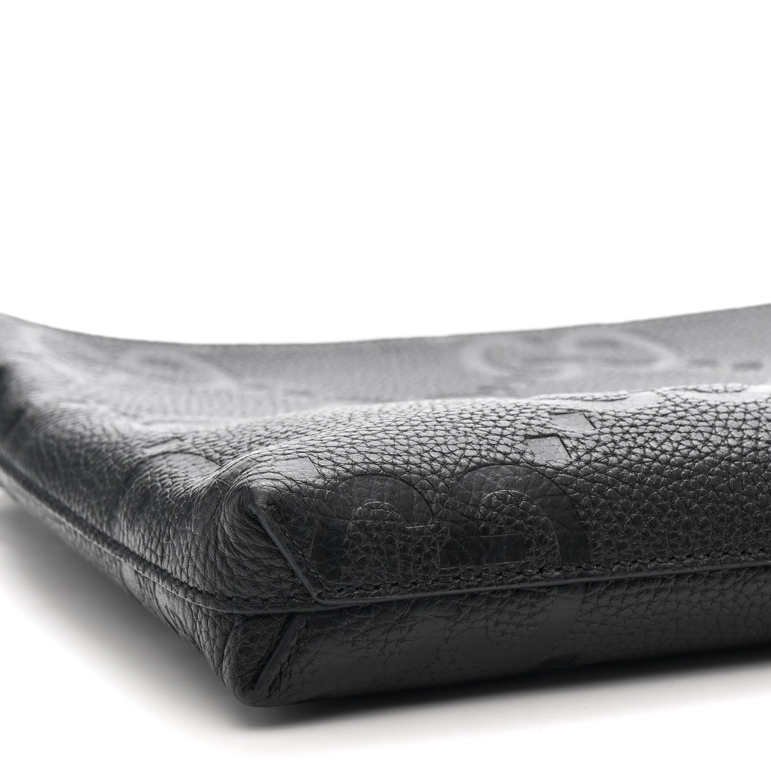 Piuma Calfskin Jumbo GG Embossed Medium Wristlet Messenger Bag Black