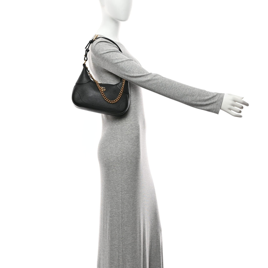 Goatskin Small Aphrodite Shoulder Bag Black