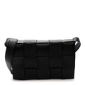 Lambskin Maxi Intreccio Small Cassette Crossbody Bag Black