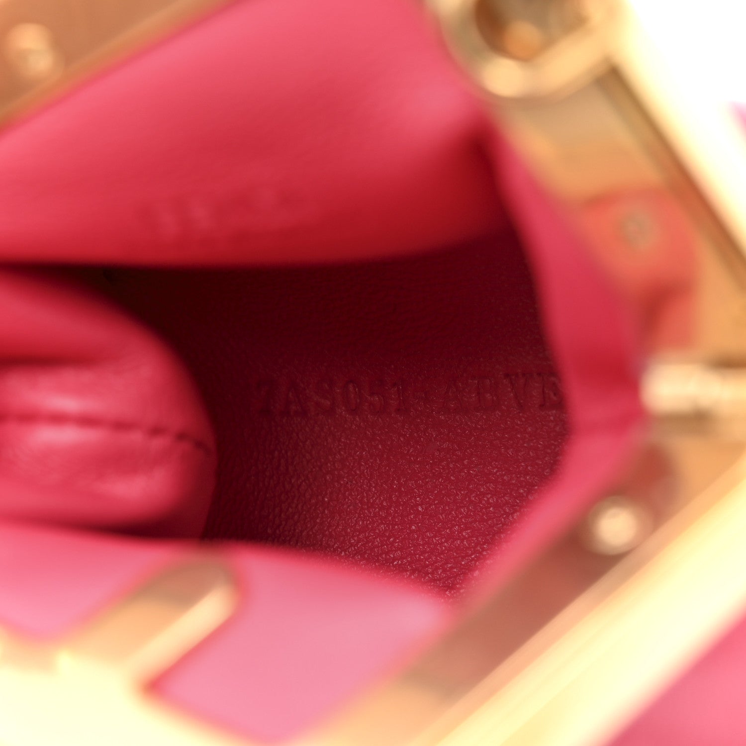 Shiny Nappa Nano Fendi First Bag Charm Lampone