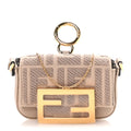 Canvas Vitello King FF Embroidered Nano Maxi Buckle Baguette Charm Nuvola